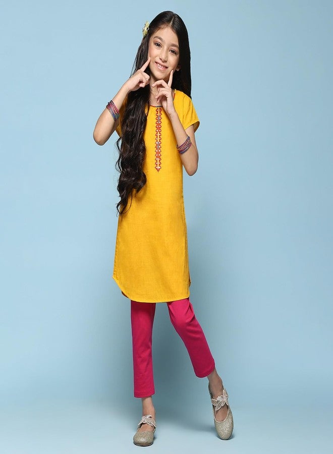 Biba Girls SOLID STRAIGHT KID(KW3744_YELLOW_13) - Image 2