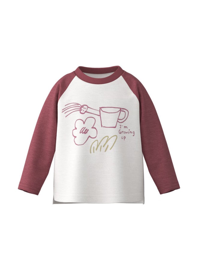 Papapapa Spring And Autumn Baby Boys And Girls Printed Raglan Sleeve T-shirt Soft Breathable Long Sleeve - Image 3
