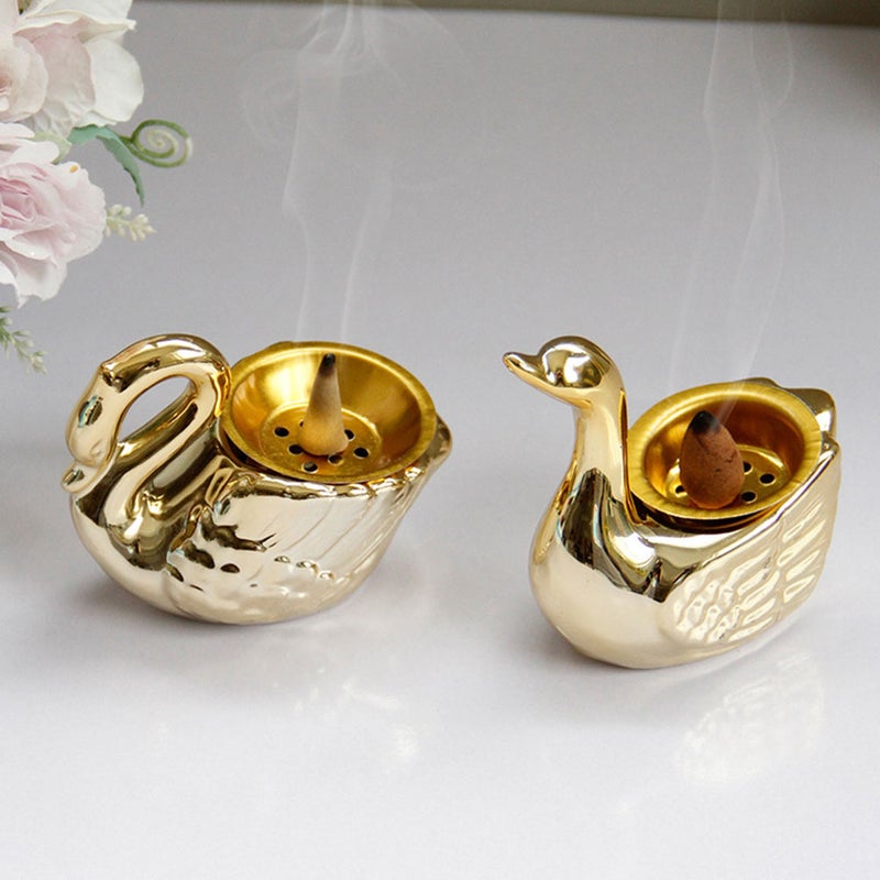 European Style Desktop Swan Style Incense Burner Cone Incense Holder Middle East Arab Incense Furnace - Image 5