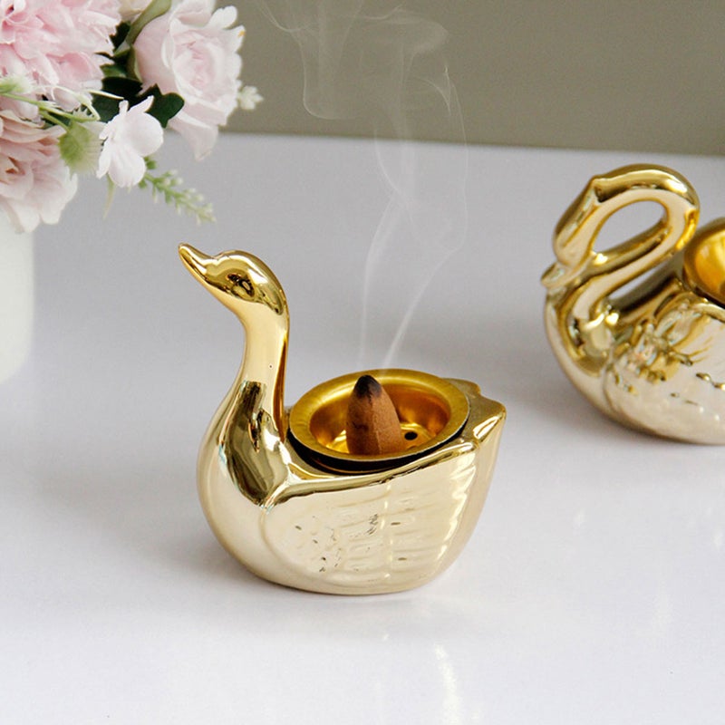 European Style Desktop Swan Style Incense Burner Cone Incense Holder Middle East Arab Incense Furnace - Image 3