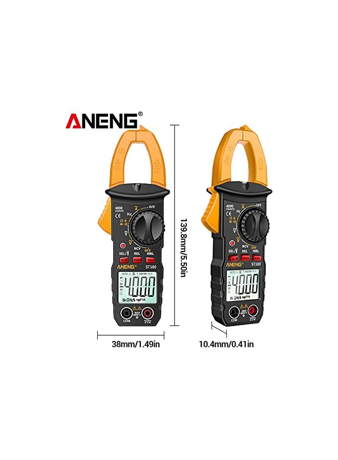 ANENG ANENG Clamp Meter, ST180 4000 Counts Digital Clamp Meter Multimeter Clamp Multimeter Voltmeter Ammeter AC DC Voltage AC t Meter NCV Tester Universal Meter Tester t Clamp Tester -30~1000℃ Temperature  - Image 5