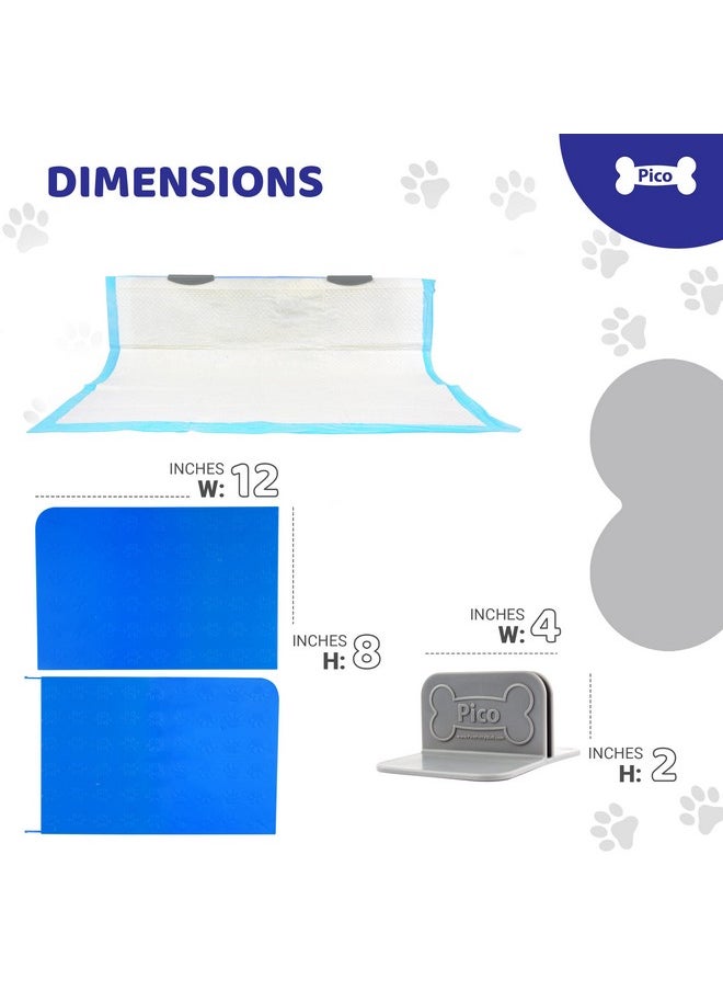 PICO Pico Stand Up Vertical Wall Dog Puppy Pee Pad Holder - Indoor Splash Guard for Potty Training - Potty Pad Holder with Easy Clean up for Leg Lifting Small and Medium Dogs Potty Wall  - Image 3
