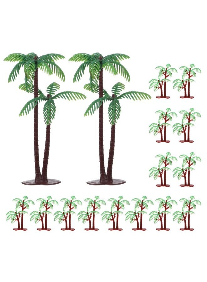 Gtziqa Palm Tree Cake Topper, 16 Pcs Mini Fake Palm Tree Decor Miniature Coconut Trees Model Artificial Tropical Rainforest Greenery Plant Decoration for Micro Aquarium Garden Building Landscape Sandbox - Image 1