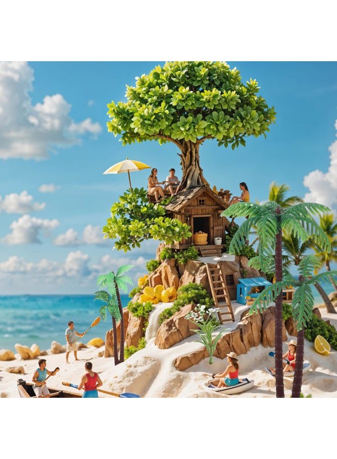 Gtziqa Palm Tree Cake Topper, 16 Pcs Mini Fake Palm Tree Decor Miniature Coconut Trees Model Artificial Tropical Rainforest Greenery Plant Decoration for Micro Aquarium Garden Building Landscape Sandbox - Image 4