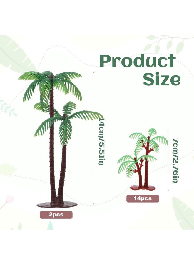 Gtziqa Palm Tree Cake Topper, 16 Pcs Mini Fake Palm Tree Decor Miniature Coconut Trees Model Artificial Tropical Rainforest Greenery Plant Decoration for Micro Aquarium Garden Building Landscape Sandbox - Image 2