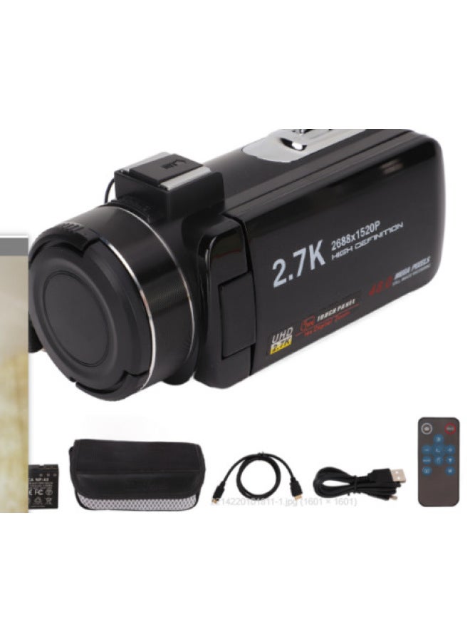 Generic English Version Product 2.7K HD 48 Million Pixel Digital Video Camera Home Travel Camera DV06S-Body Color:Standard Black English + Battery + Charger  - Image 1