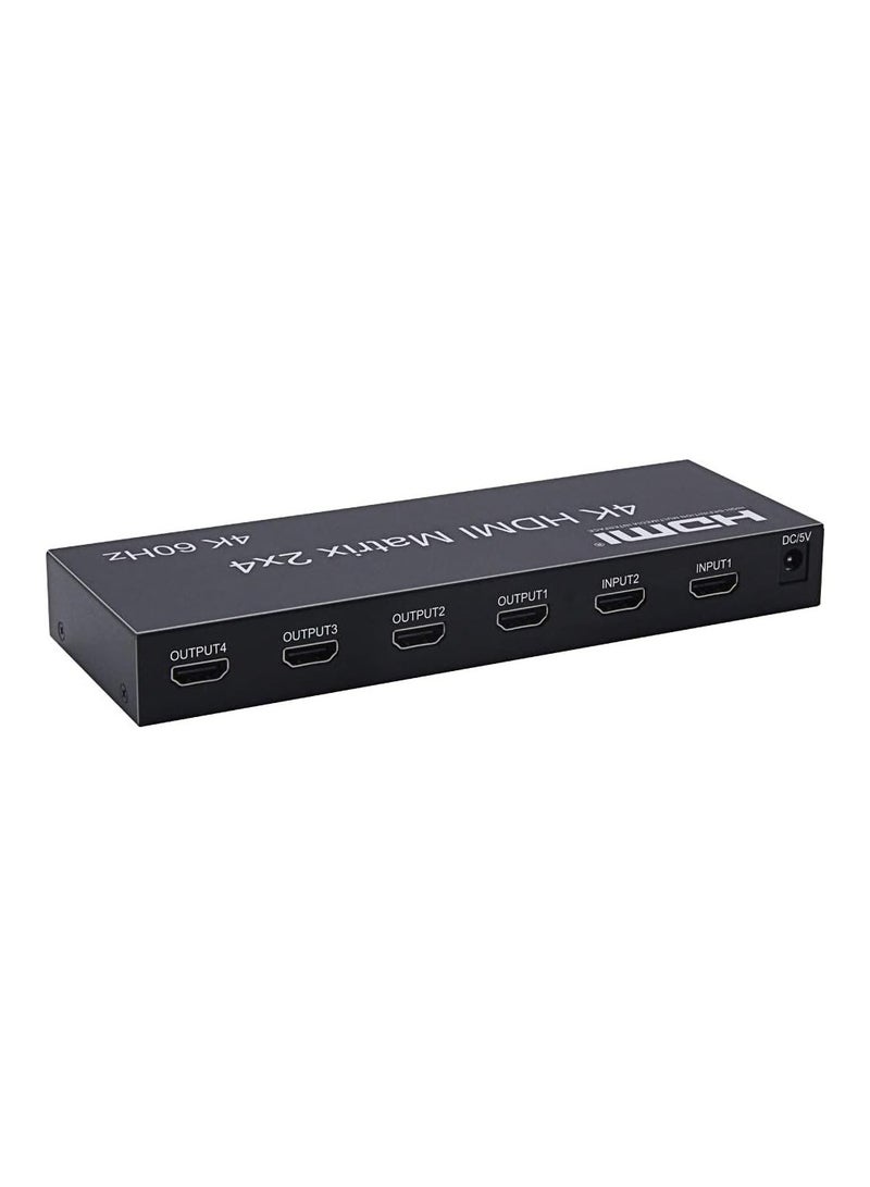 weiyoutong 2.0 HDMI Matrix 2x4 4K @ 60Hz HDR Switch Splitter 2 in 4 out RGB/YUV 4：4：4 Optical SPDIF + 3.5mm jack Audio Extractor HDMI Switcher  - Image 2