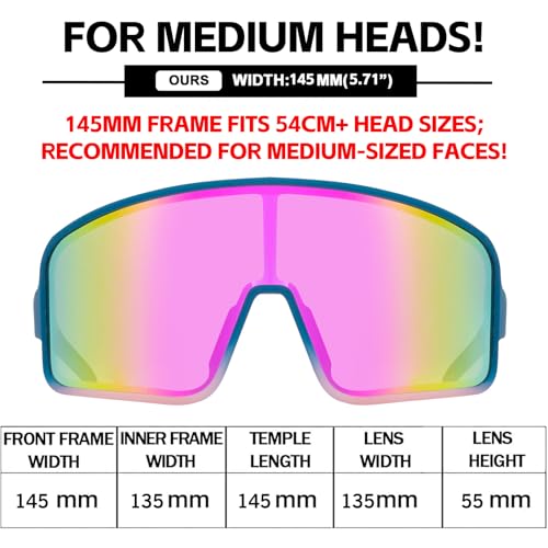 MAXJULI Polarized Sunglasses for Men Women, Windproof Outdoor Sports Cycling Running UV400 Protection Sun Glasses (Solid Blue to Half Transparent Pink/Pink Lens) - Image 2