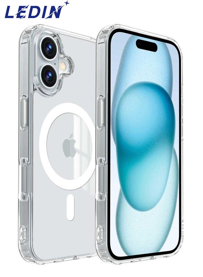 LEDIN Magnetic Clear Case for iPhone 16 Compatible with MagSafe, Military-Grade Protection, Phone Bumper - Image 1