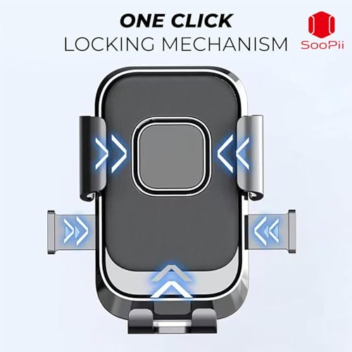 SOOPII Universal Bike Mobile Holder with One Click Locking | Anti-Slip and Adjustable Angle for Motorcycles, Bicycles, E-Bikes, Scooters, Shockproof & Heavy-Duty Mount for All Smartphones - Image 2