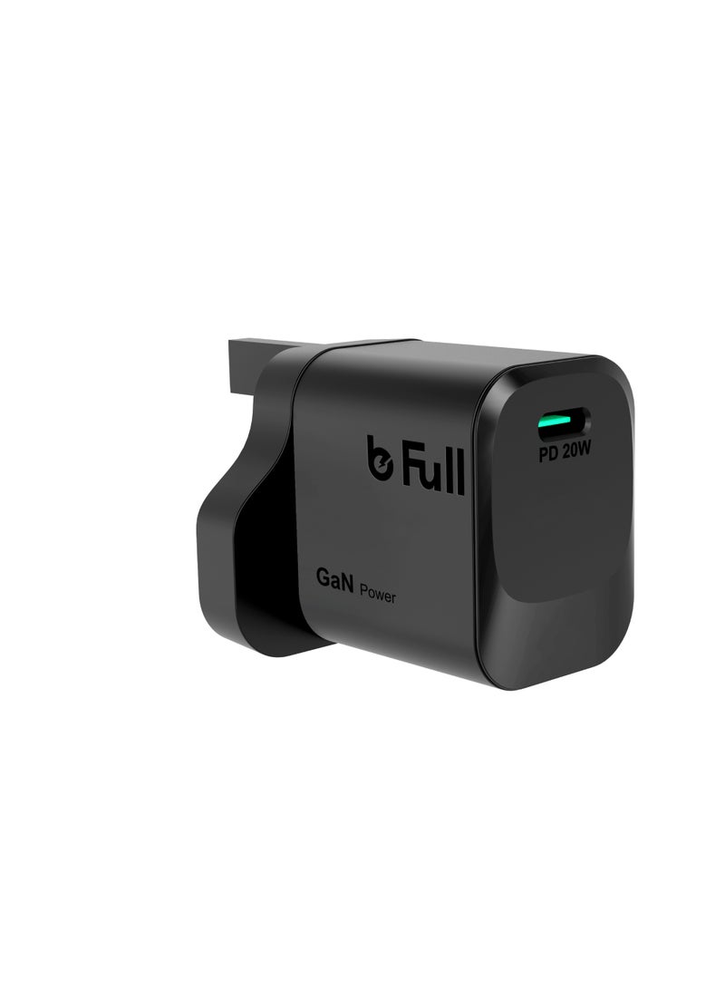 بي فول شاحن جداري bFull بقوة 20 واط – شحن سريع Power Delivery، شاحن ذكي آمن بمنفذ USB-C، متوافق مع أجهزة iPhone وAndroid - Image 1