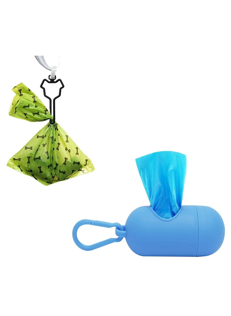 Trash Bag Dispenser,2-Piece Bag Holder with 30 Bags 2 Rolls Scented Bags,Blue  - Image 1