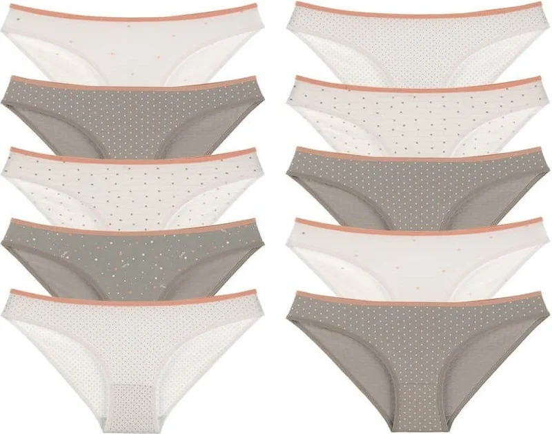 Donella 10-Piece Colorful Patterned Women's Panties - 211119