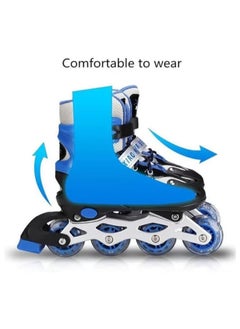 Generic Adjustable LED Lighted Single Row 4 Wheel Skate Shoes Size 35-38  - Image 2