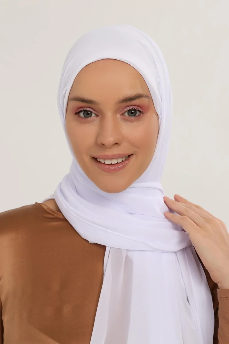 التوبة Ready Practical Luxury Neck Collar Bonnet Chiffon Shawl