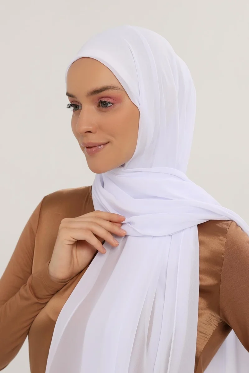 التوبة Ready Practical Luxury Neck Collar Bonnet Chiffon Shawl