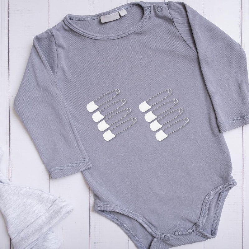 40pcs Diaper Pins with Locking Mechanism for Cloth Diapers and Nappy Pads Reusable Rounded Safety Pins with Compact Flat Design for Nursery - Image 4