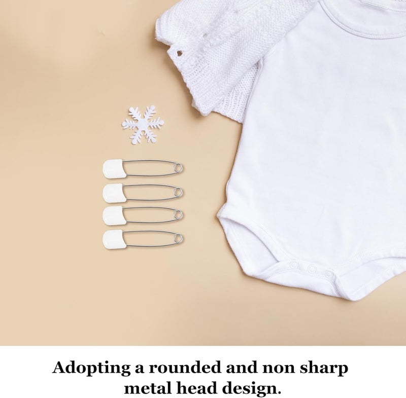 40pcs Diaper Pins with Locking Mechanism for Cloth Diapers and Nappy Pads Reusable Rounded Safety Pins with Compact Flat Design for Nursery - Image 3