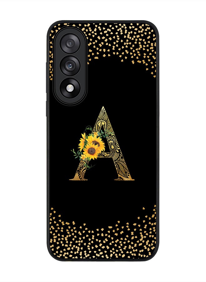 For OnePlus Nord 5 / Ace 5 Ultra Case,Slim fit Camera Protection, Shockproof Thin Phone cover  - Custom Floral Monogram - A ( Black )