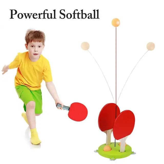 Sawkirp Darshraj Indoor Hanging Table Tennis Ping Pong Trainer Portable Set with Adjustable Height- Self Training Games- Random Design (Table Tennis Floor Trainer Set) - Image 2