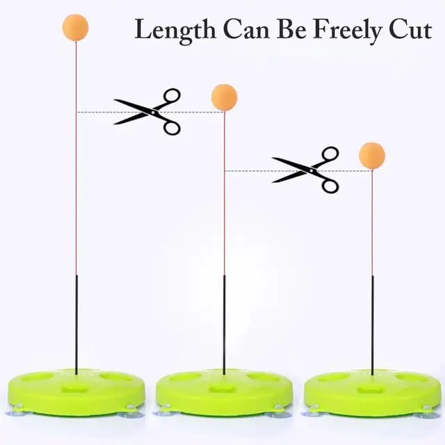Sawkirp Darshraj Indoor Hanging Table Tennis Ping Pong Trainer Portable Set with Adjustable Height- Self Training Games- Random Design (Table Tennis Floor Trainer Set) - Image 4
