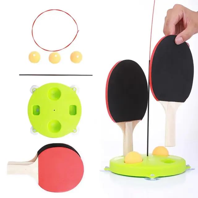 Sawkirp Darshraj Indoor Hanging Table Tennis Ping Pong Trainer Portable Set with Adjustable Height- Self Training Games- Random Design (Table Tennis Floor Trainer Set) - Image 3