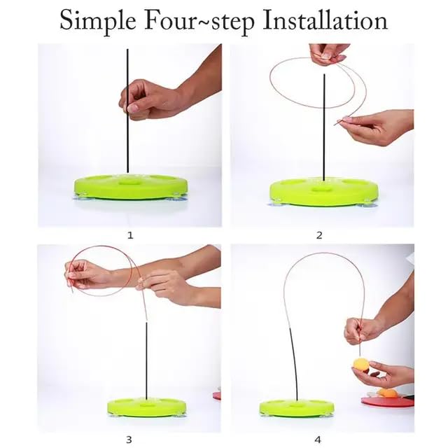Sawkirp Darshraj Indoor Hanging Table Tennis Ping Pong Trainer Portable Set with Adjustable Height- Self Training Games- Random Design (Table Tennis Floor Trainer Set) - Image 5