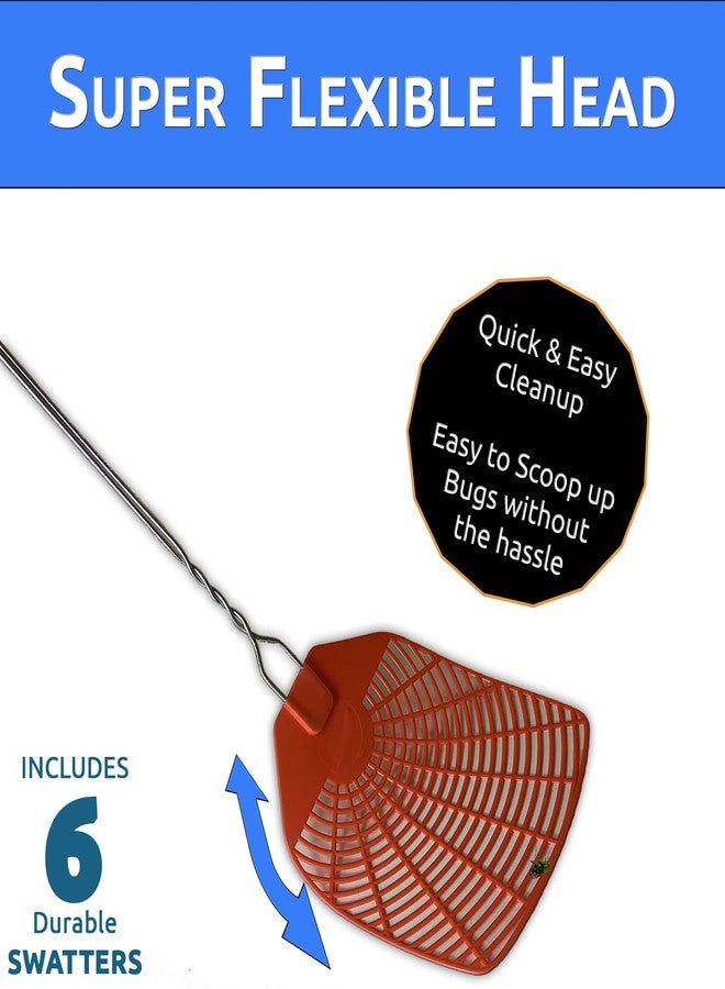 W4W Bug & Fly Swatter - Braided Metal handle 6 Pack Fly Swatters - Indoor/Outdoor - flyswatter - Image 5