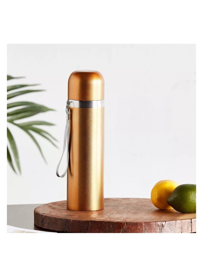 نوزكي ستيل - زجاجة مياه (500 مل) قارورة فولاذية معزولة بالفراغ، مقاومة للتسرب، خالية من مادة BPA، مج حراري مزدوج الجدار للقهوة للمشروبات الساخنة أو الباردة - Image 5