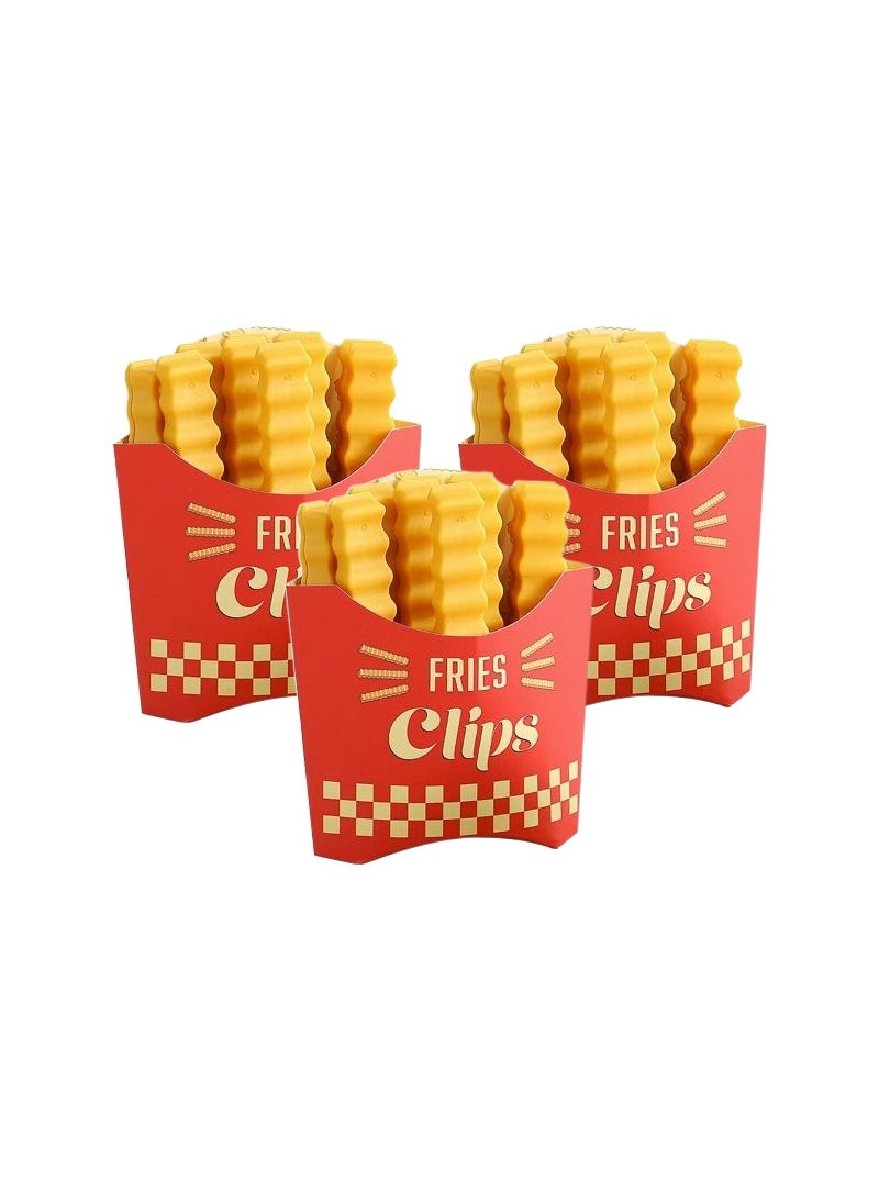 Generic - Creative Magnetic Seal Clips for Snack Bags 3 boxes of French fries clip [36 pack with magnetic box]] - Image 1