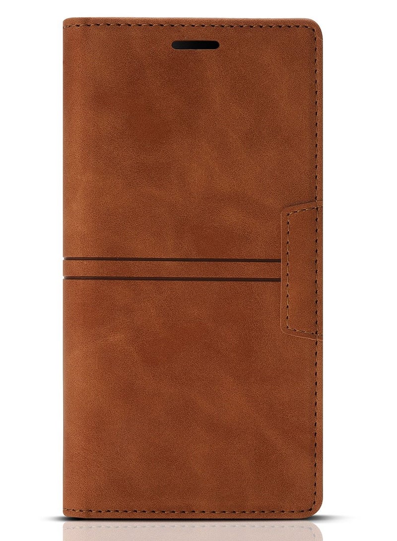 Suteni Flip Cover Hidden Card Slots Leather Phone Case for Samsung - Image 1