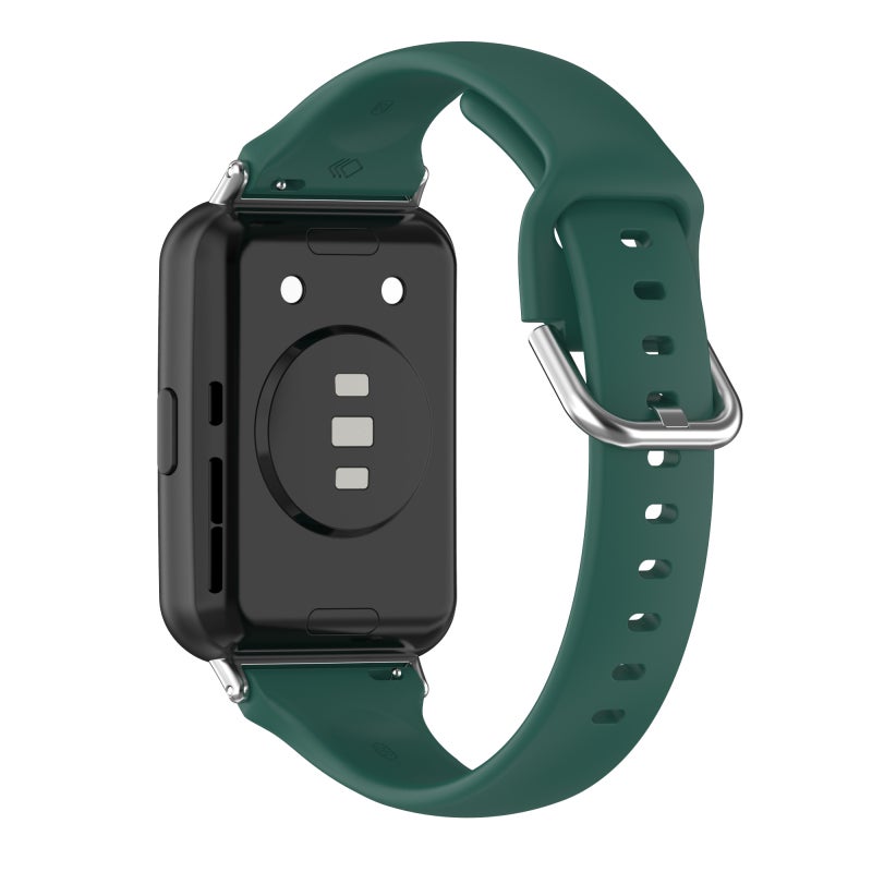 erorex For Huawei Watch Fit 2 Small Waist Silicone Watch Band, Size:L(Green) - Image 5