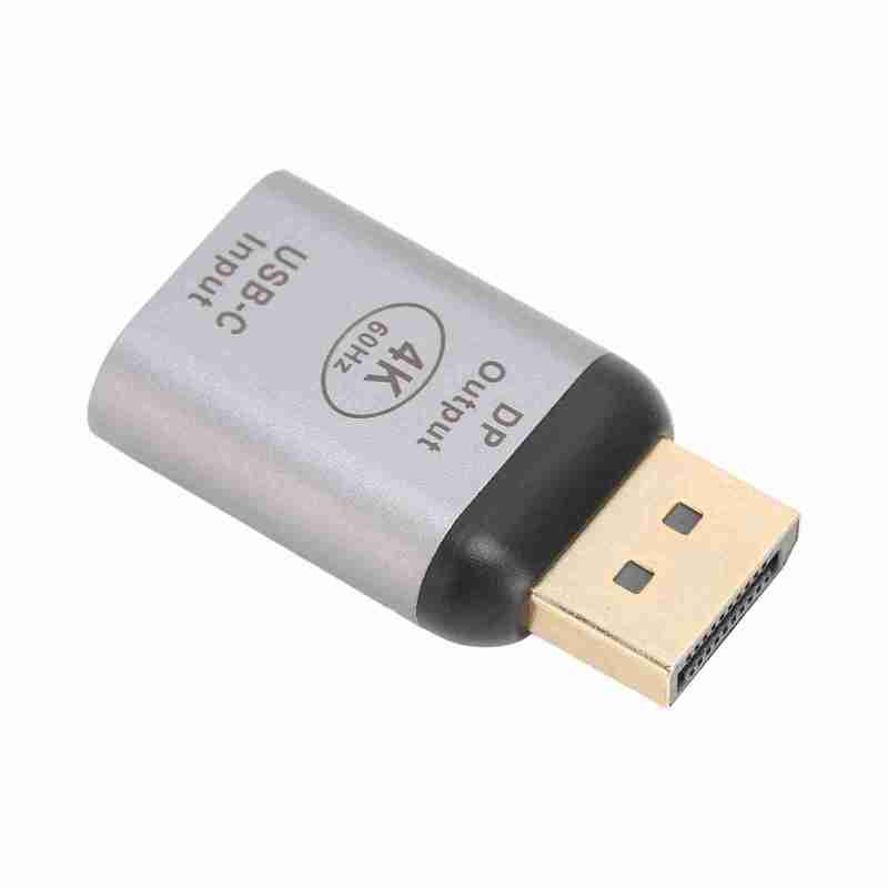 محول USB C إلى DisplayPort بدقة 4K وتردد 60 هرتز متوافق مع OS Tablet Pro وDell XPS وSurface Book 2 - توصيل وتشغيل لأجهزة التلفاز والشاشات وأجهزة العرض - هيكل صغير من الألومنيوم لنقل الفيديو والصوت - Image 1
