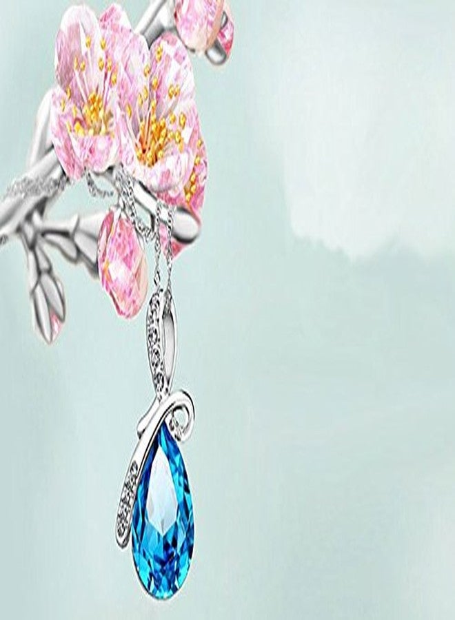 Shining Diva Valentine Gift By Shining Diva Platinum Plated Crystal Jewellery Pendant Necklace for Girls and Women -Blue(vgg5943np) - Image 5