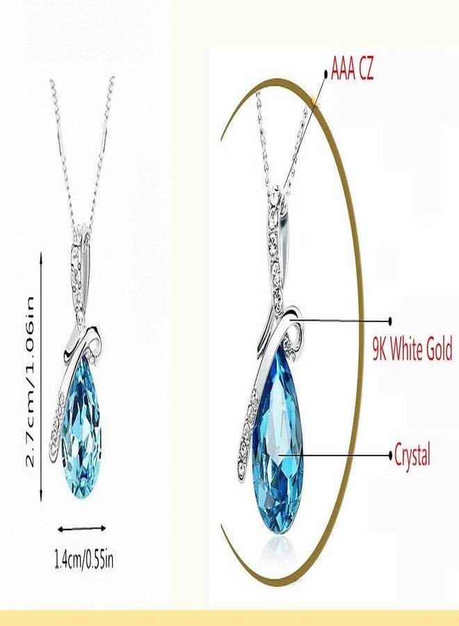 Shining Diva Valentine Gift By Shining Diva Platinum Plated Crystal Jewellery Pendant Necklace for Girls and Women -Blue(vgg5943np) - Image 4