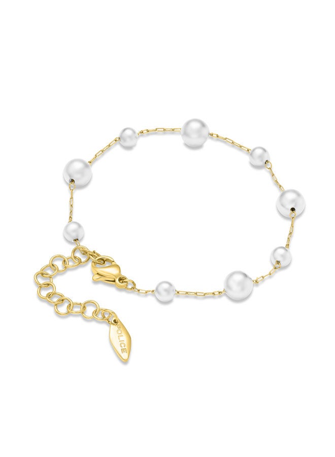 POLICE Opaline Gold Plated and Pearl Chain Bracelet for Women - Image 3
