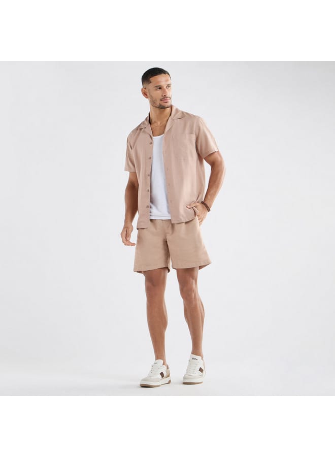 سبلاش فيڤ شورت سادة بخصر مرن ورباط وجيوب - Image 2