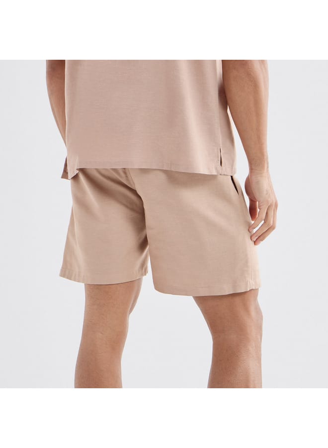 سبلاش فيڤ شورت سادة بخصر مرن ورباط وجيوب - Image 3