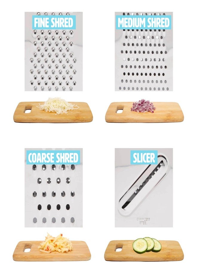 تيستي مبشرة Tasty Box مع وعاء تخزين وغطاء، مبشرة متعددة الجوانب من الفولاذ المقاوم للصدأ للبشر والتقطيع الناعم والمتوسط والخشن، قاعدة مانعة للانزلاق، آمنة للغسل في غسالة الأطباق، لون أزرق مائي - Image 3