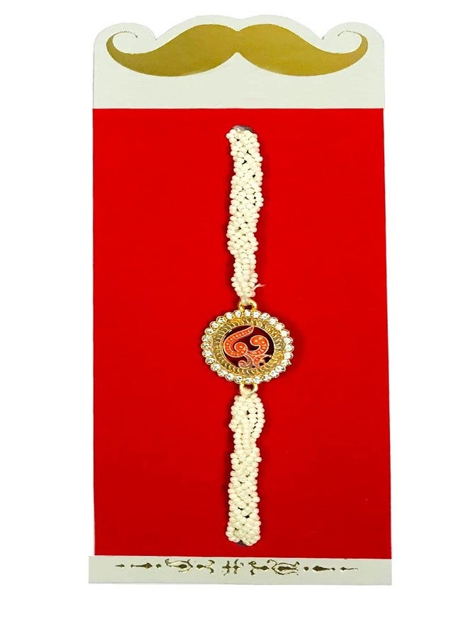 Evisha إيفيشا أد رصع أوم مع فرقة اللؤلؤ راخي للأخ | راخي كومبو-219 | راخي || مجموعة راخي || راخي للأخ || راخي للأخ وبهابي || كومبو راخي || بهية بهابهي راخي || هدايا راخي - Image 3