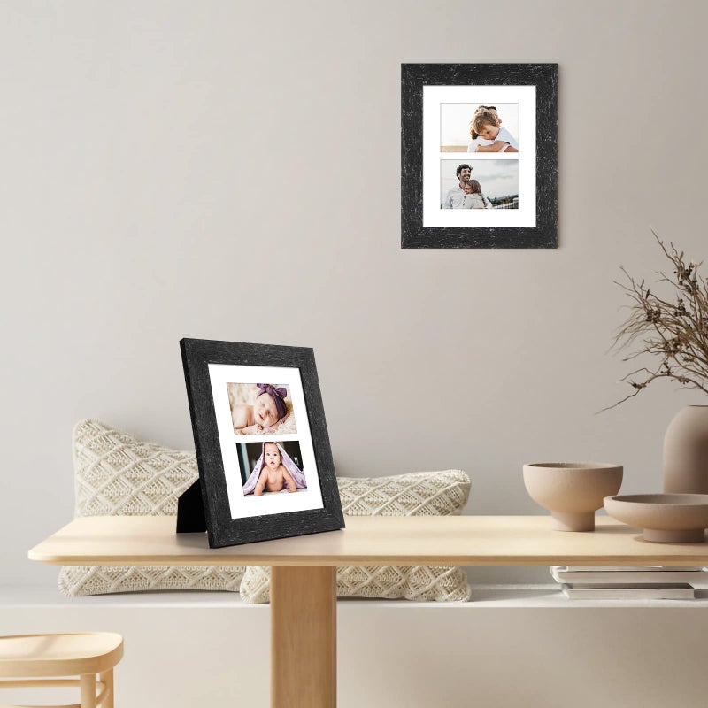 Gaevuian 8x10 إطار الصورة عرض مزدوج 4x6 إطار الصورة مجمعة متعددة الصور مع جدار زجاجي - Image 5