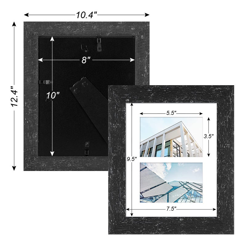 Gaevuian 8x10 إطار الصورة عرض مزدوج 4x6 إطار الصورة مجمعة متعددة الصور مع جدار زجاجي - Image 4