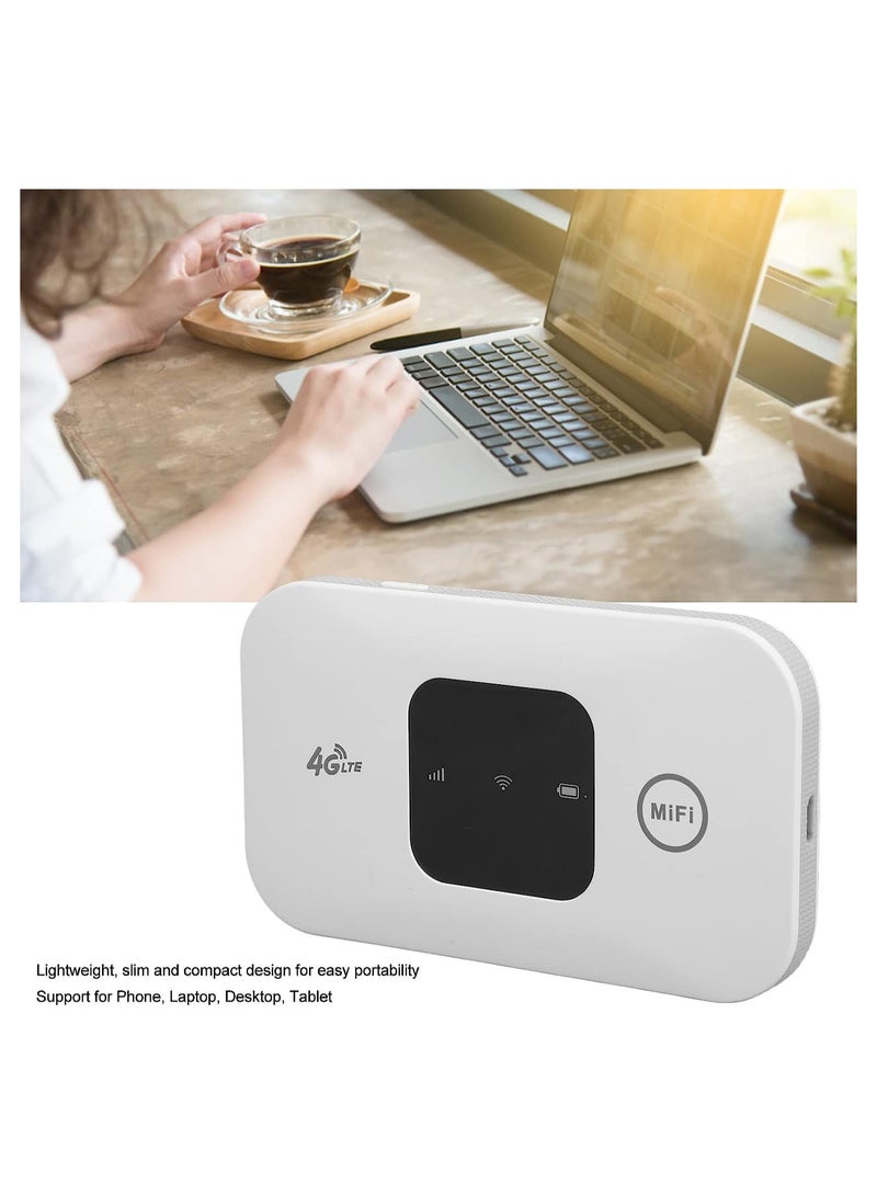 SYOSI نقطة اتصال واي فاي محمولة 4G، جهاز توجيه واي فاي محمول 4G LTE مع كابل شحن، سرعة تنزيل 150 ميجابت في الثانية، مع كابل USB، مع فتحة بطاقة SIM للهاتف المحمول والكمبيوتر المحمول والكمبيوتر المكتبي والتابلت - Image 5