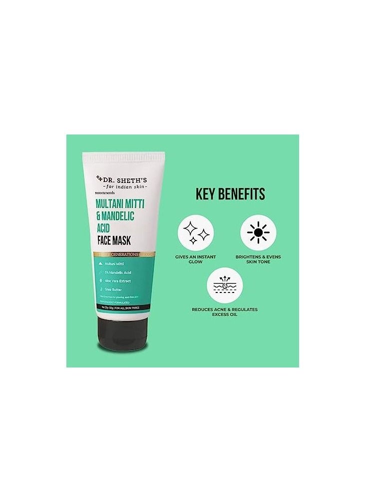 Dr. Sheth's - Dr. Sheth's Multani Mitti & Mandelic Acid Face Mask | With Aloe & Shea Butter 50 g - Image 1