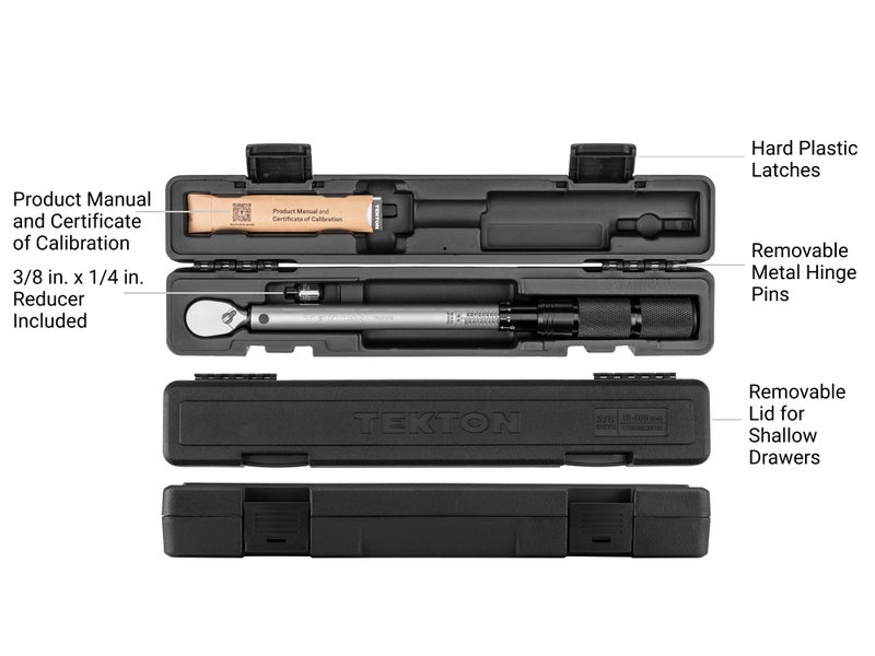 TEKTON 3/8 Inch Drive 90-Tooth Dual-Direction Micrometer Torque Wrench (10-100 ft-lb) | TRQ51402 - Image 3