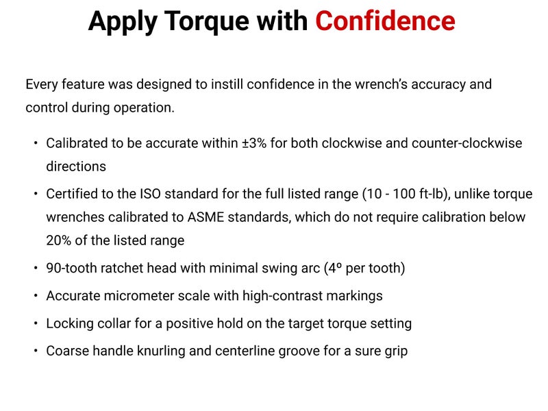 TEKTON 3/8 Inch Drive 90-Tooth Dual-Direction Micrometer Torque Wrench (10-100 ft-lb) | TRQ51402 - Image 4