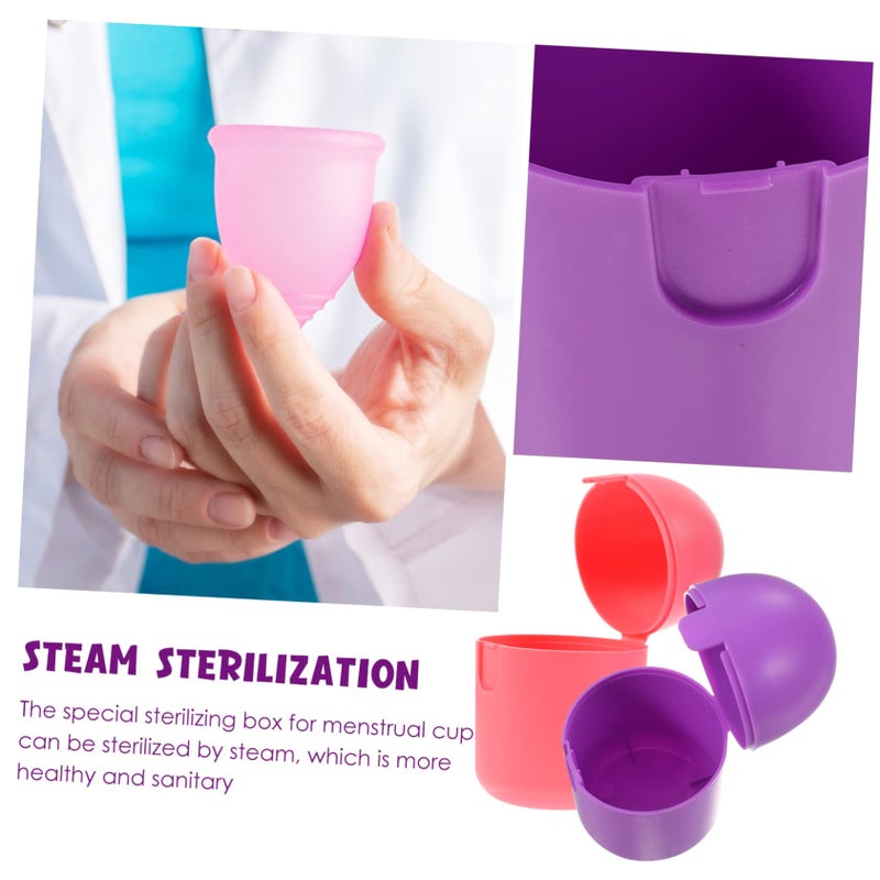 Microwaveable Steamed Disinfection Box For Female Period Accessories Storage Case In Purple And Pink - Image 4
