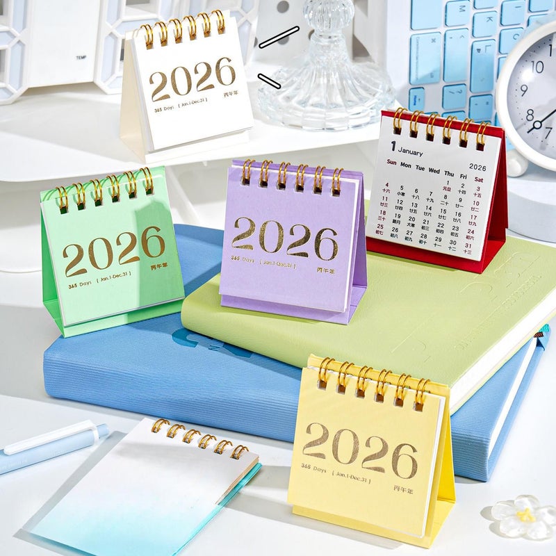 Coffee 2026 Cute Desktop Calendar Monthly View Portable Office Travel New Year Gift 14 10 Pack - Image 4