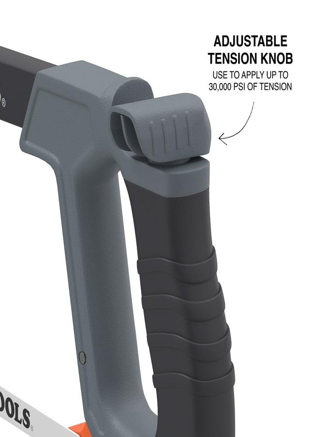 Klein Tools 31430 High Tension Hacksaw with Heavy Duty Frame, Converts to Jab Saw, Includes 12-Inch x 24 TPI and 6-Inch x 24 TPI Bi-Metal Blades, In-Frame Storage for Extra Blades - Image 3