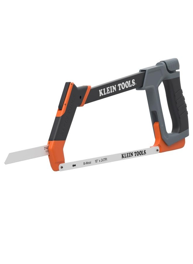 Klein Tools 31430 High Tension Hacksaw with Heavy Duty Frame, Converts to Jab Saw, Includes 12-Inch x 24 TPI and 6-Inch x 24 TPI Bi-Metal Blades, In-Frame Storage for Extra Blades - Image 1